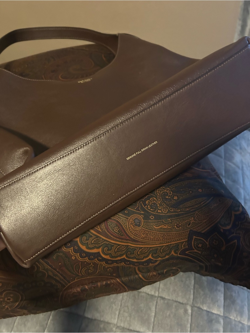 Coach Brown Leather Hobo Shoulder Bag with Gold Logo - Picture 3 of 5
